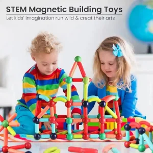 42 Pieces & 36 Pieces Educational Magnetic Building Blocks, Sticks Games Toys for Kids