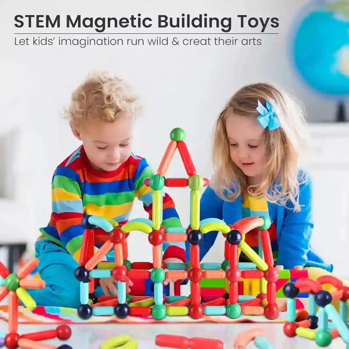 42 Pieces & 36 Pieces Educational Magnetic Building Blocks, Sticks Games Toys for Kids