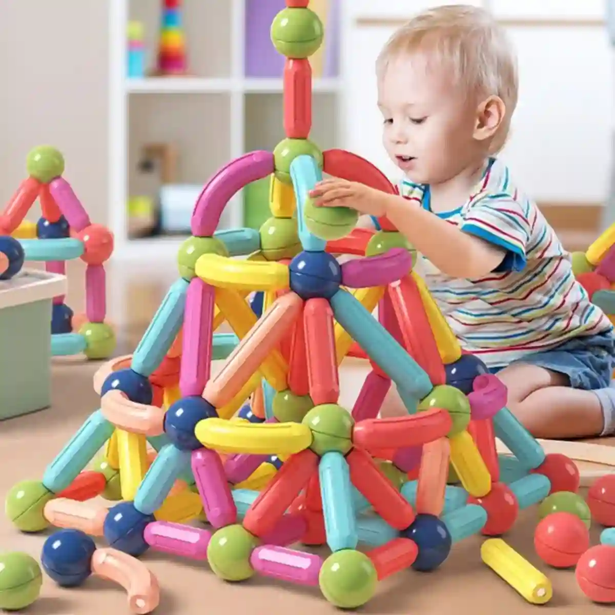 42 Pieces & 36 Pieces Educational Magnetic Building Blocks, Sticks Games Toys for Kids - Image 2
